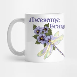 Purple Pansies for Awesome Grandma Mug